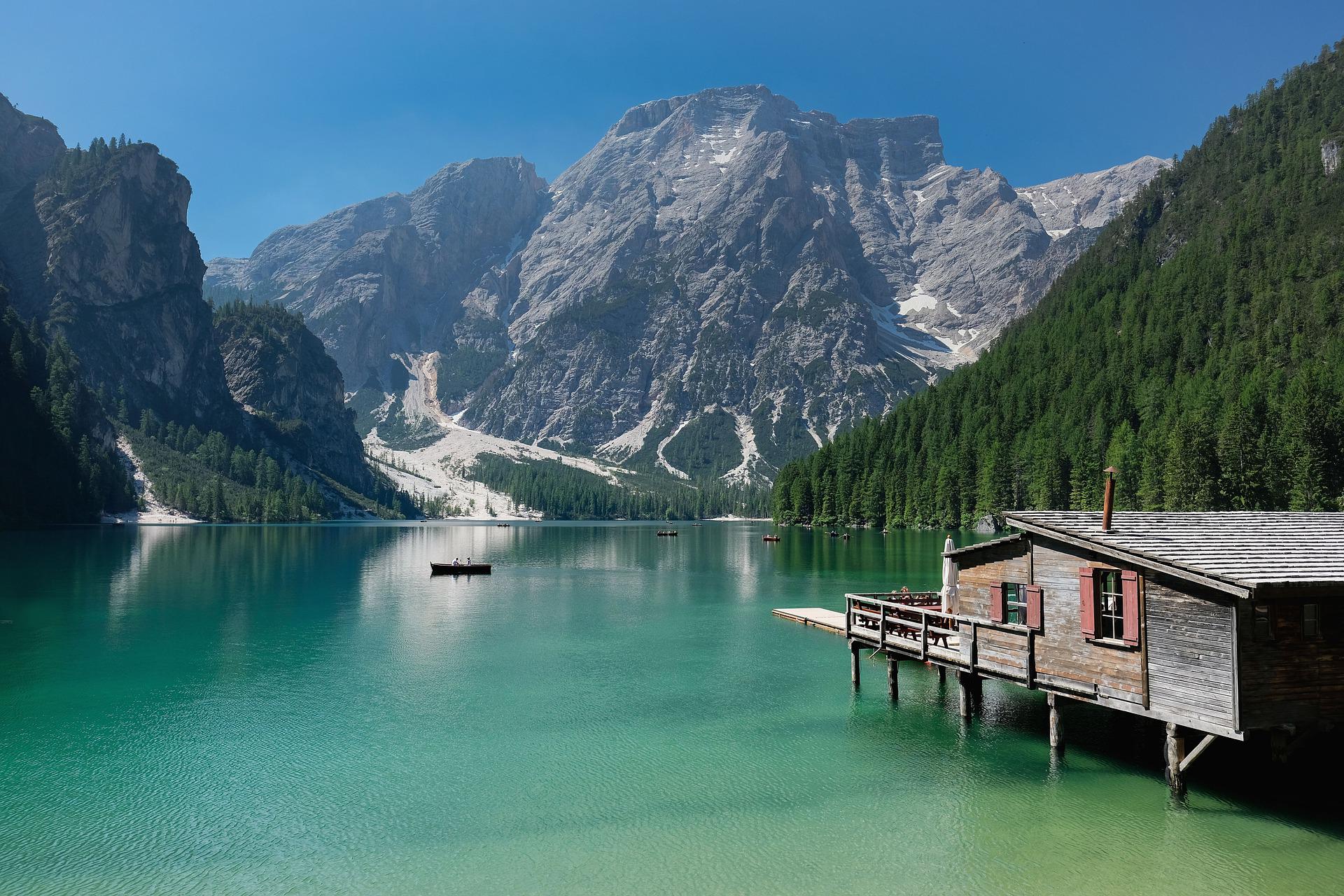 Südtirol Bergsee Berge Hütte