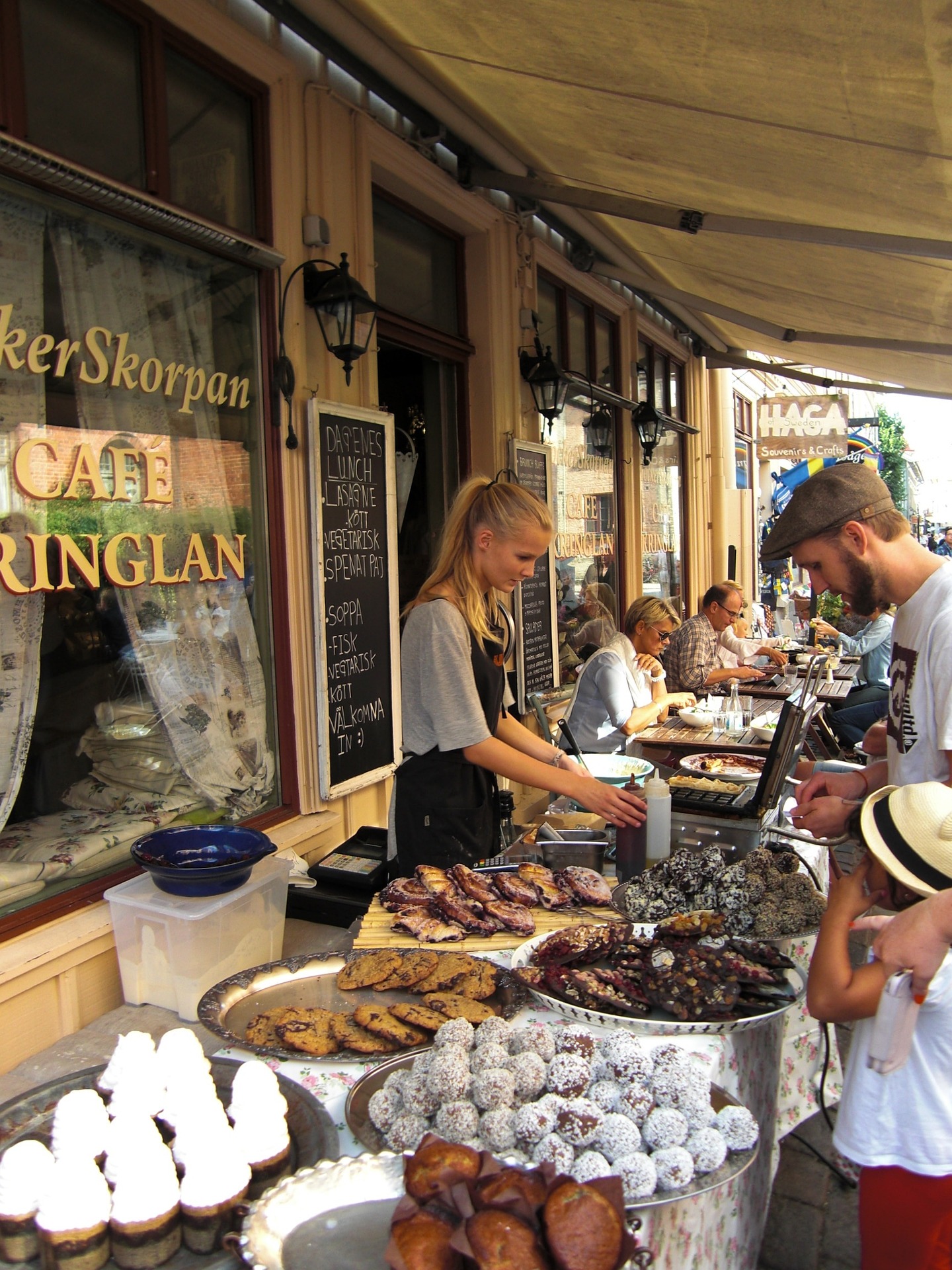 Schweden Göteborg Straßencafe